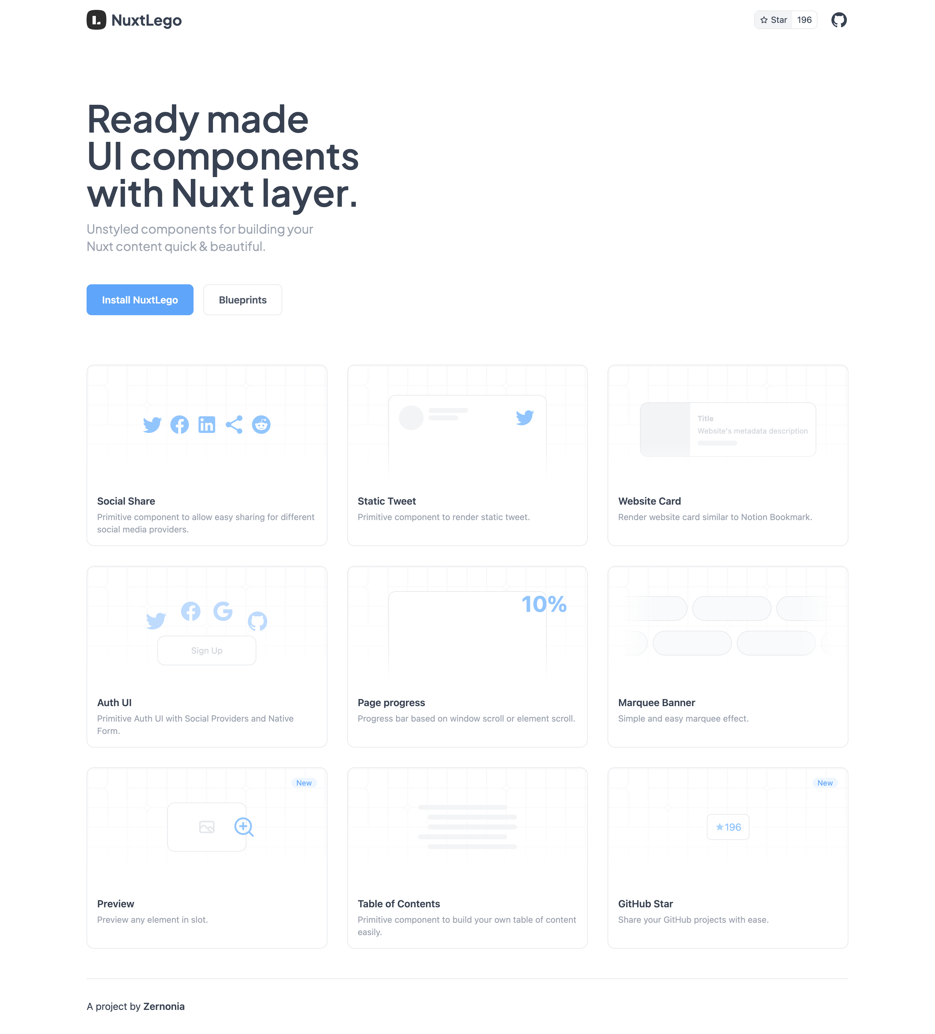 NuxtLego screenshot | ATemplate.com