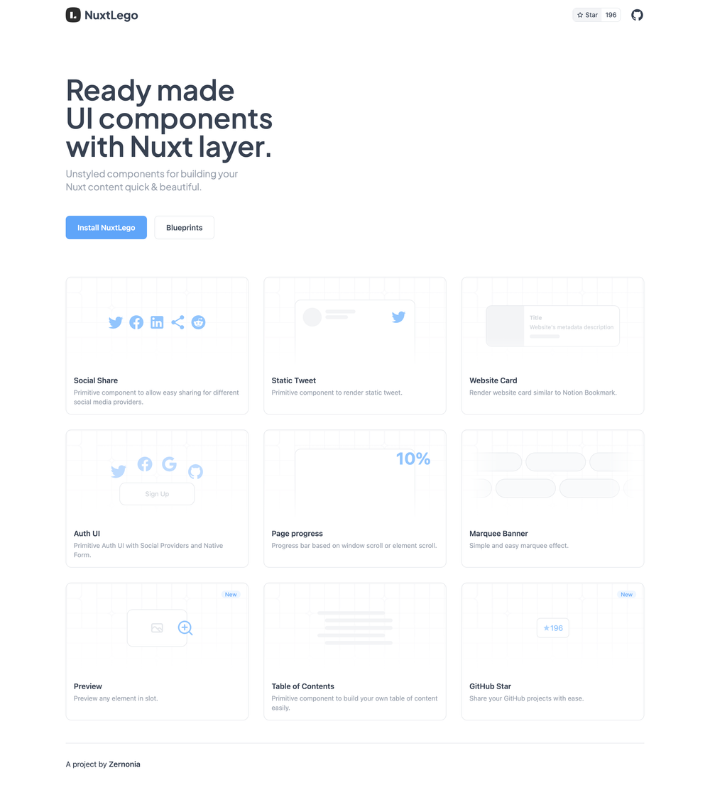 NuxtLego screenshot | ATemplate.com