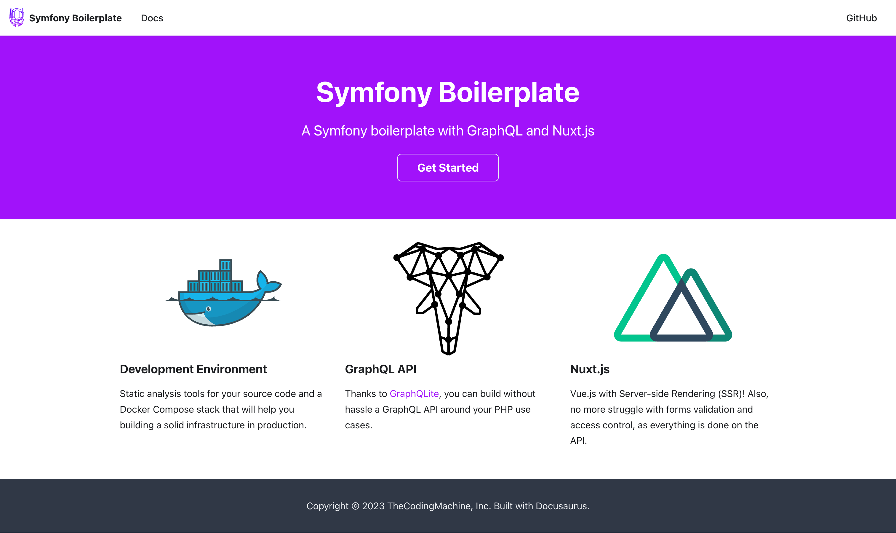 Symfony Boilerplate screenshot | ATemplate.com