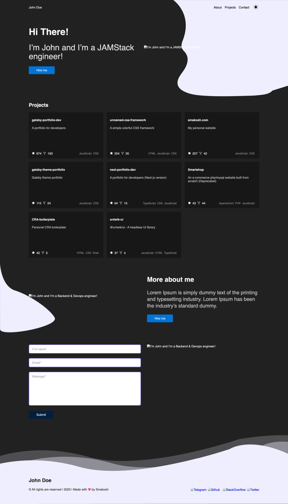 Gatsby Portfolio Dev screenshot | ATemplate.com