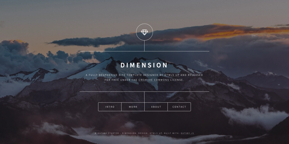 gatsby-starter-dimension screenshot | ATemplate.com