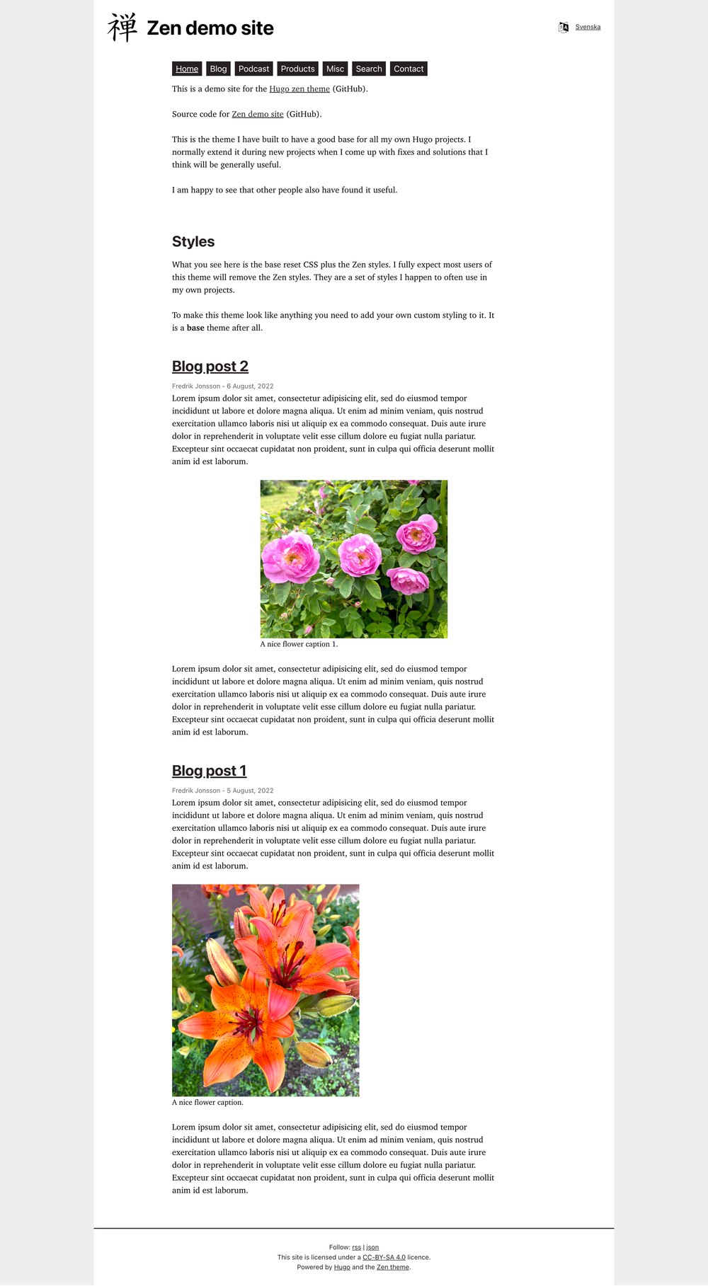 Zen demo site screenshot | ATemplate.com