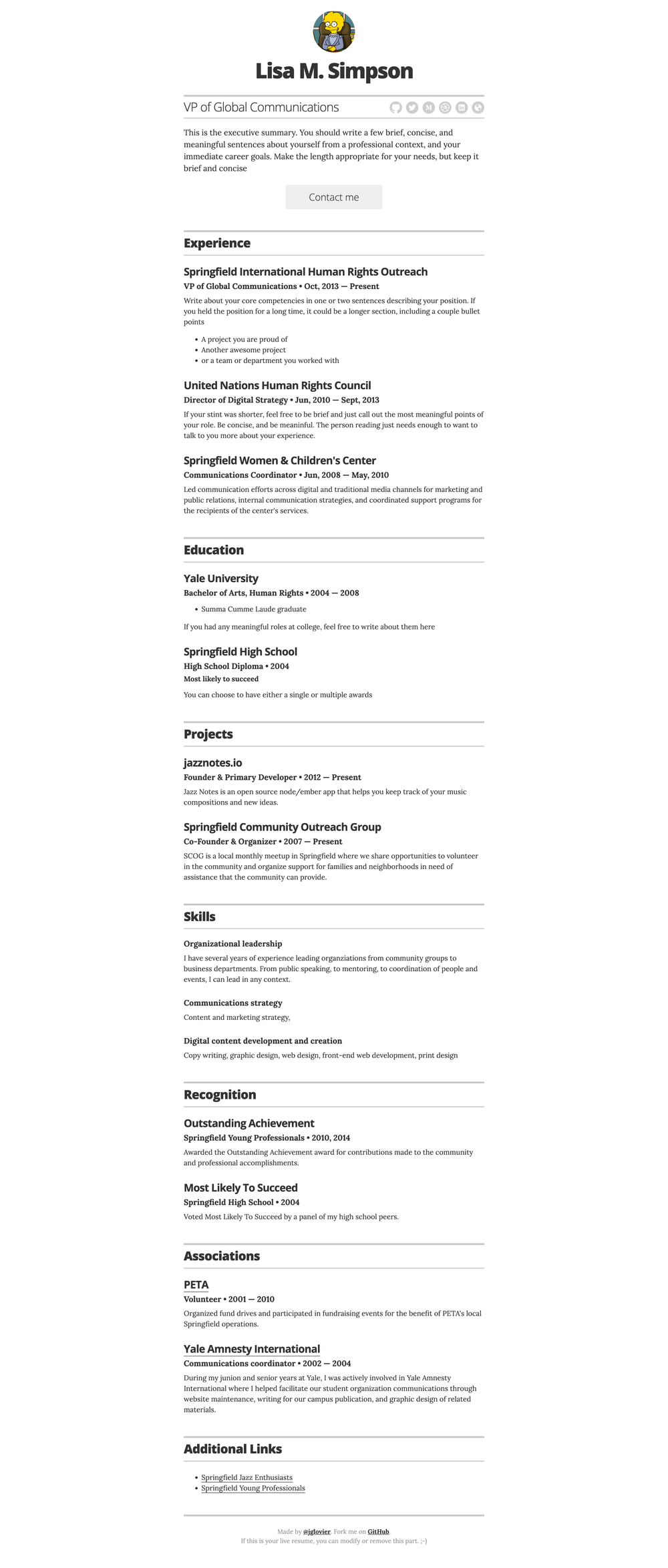 resume-template screenshot | ATemplate.com