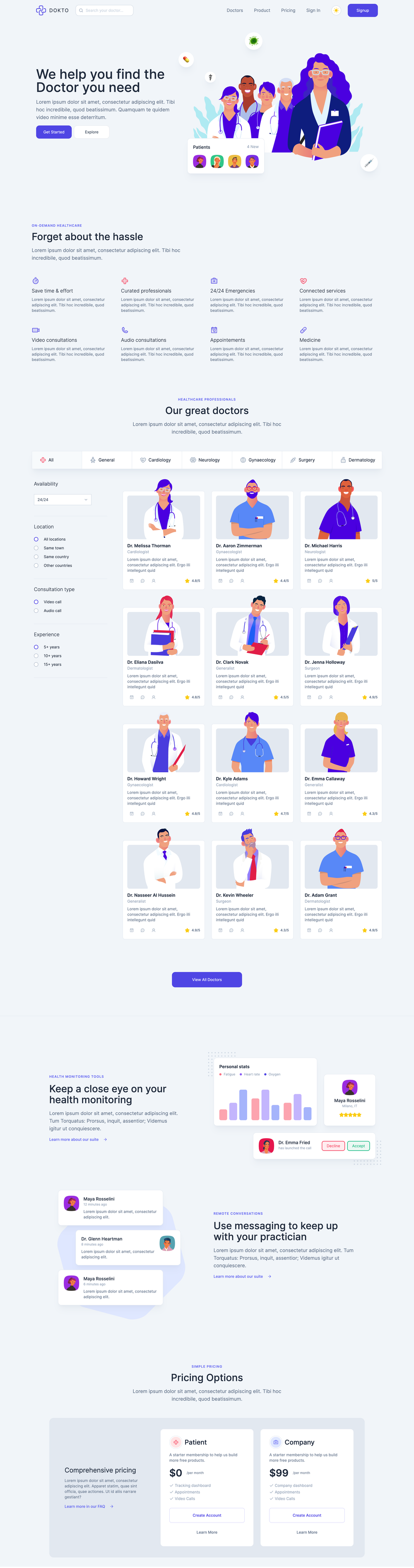 Dokto screenshot | ATemplate.com