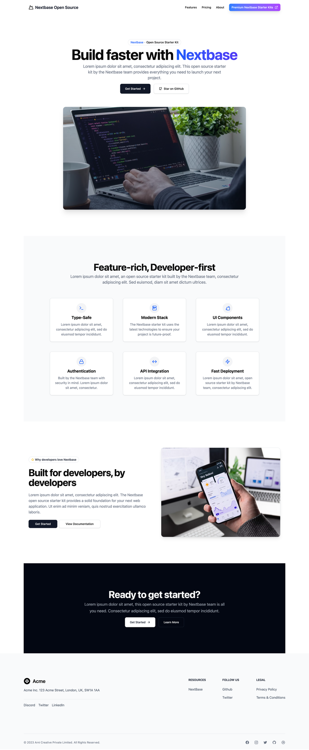 NextBase Starter screenshot | ATemplate.com