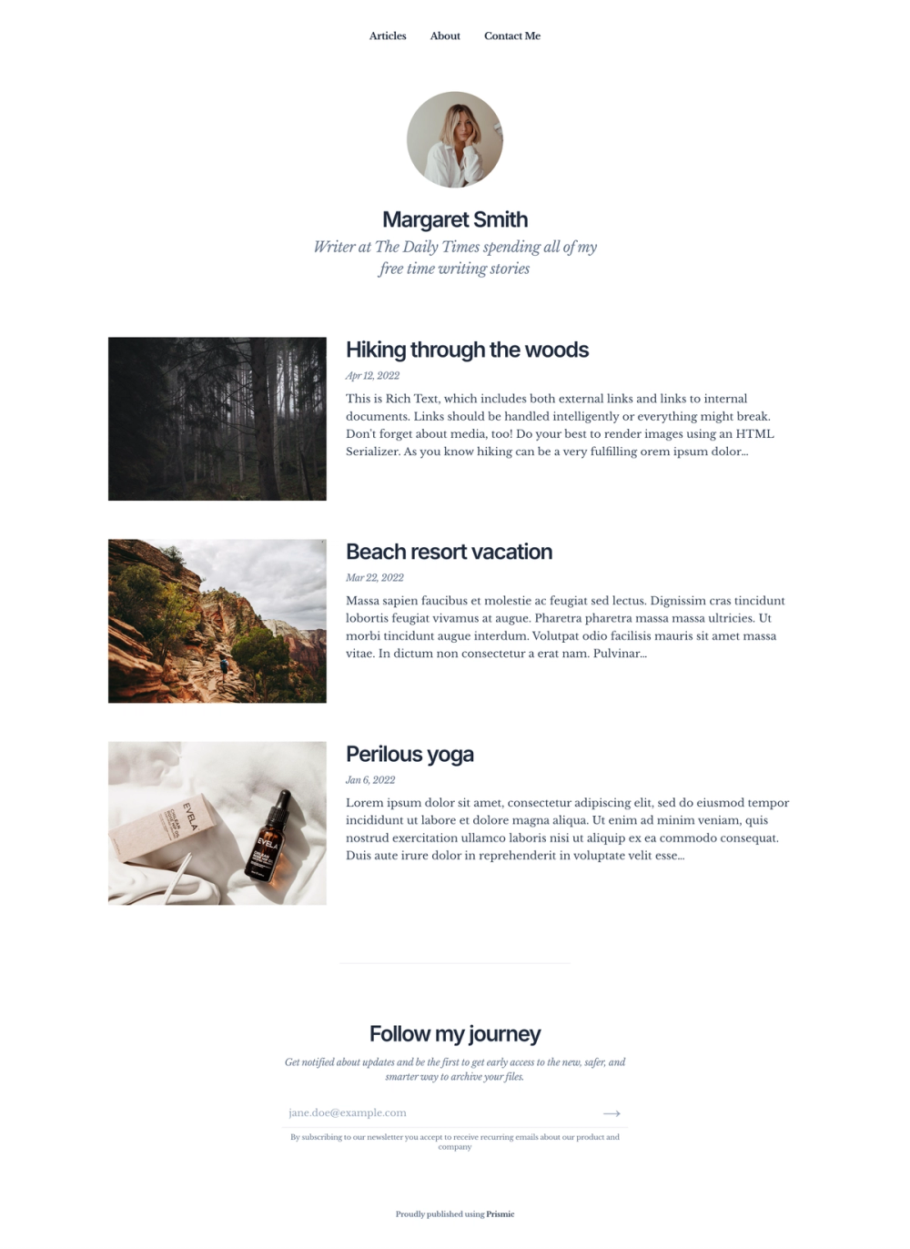 Nextjs Starter Prismic Blog screenshot | ATemplate.com
