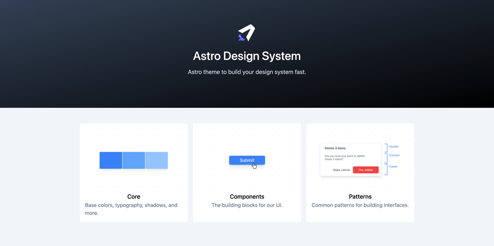 astro-design-system screenshot | ATemplate.com