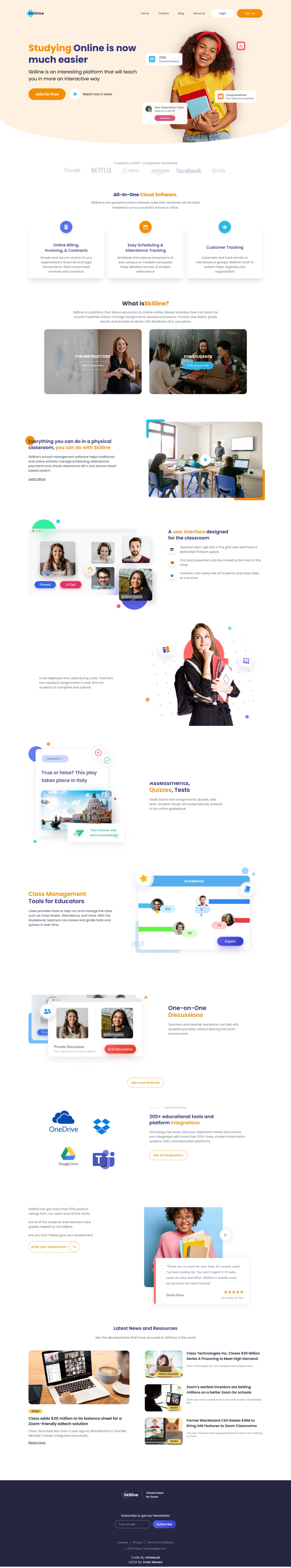 Skilline Landing Page screenshot | ATemplate.com