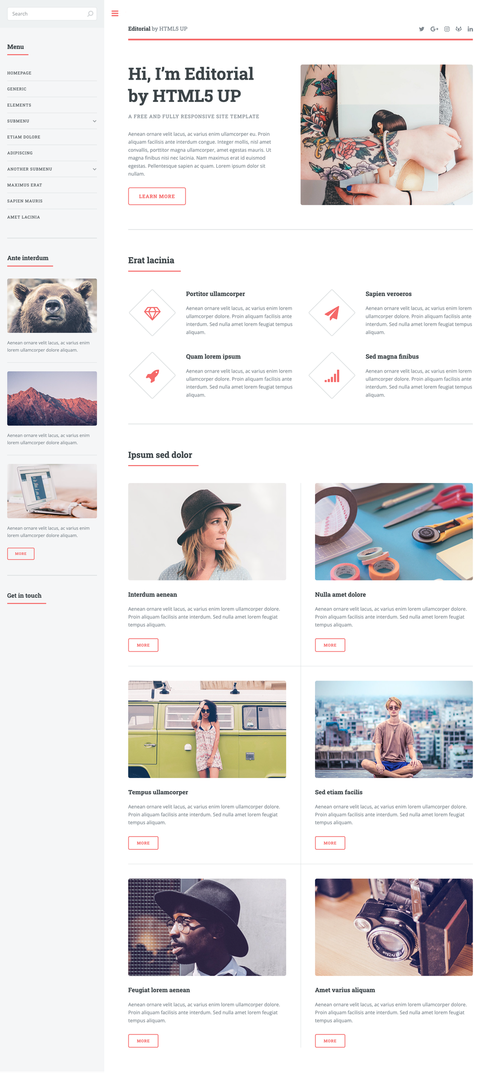 Editorial Jekyll Theme screenshot | ATemplate.com