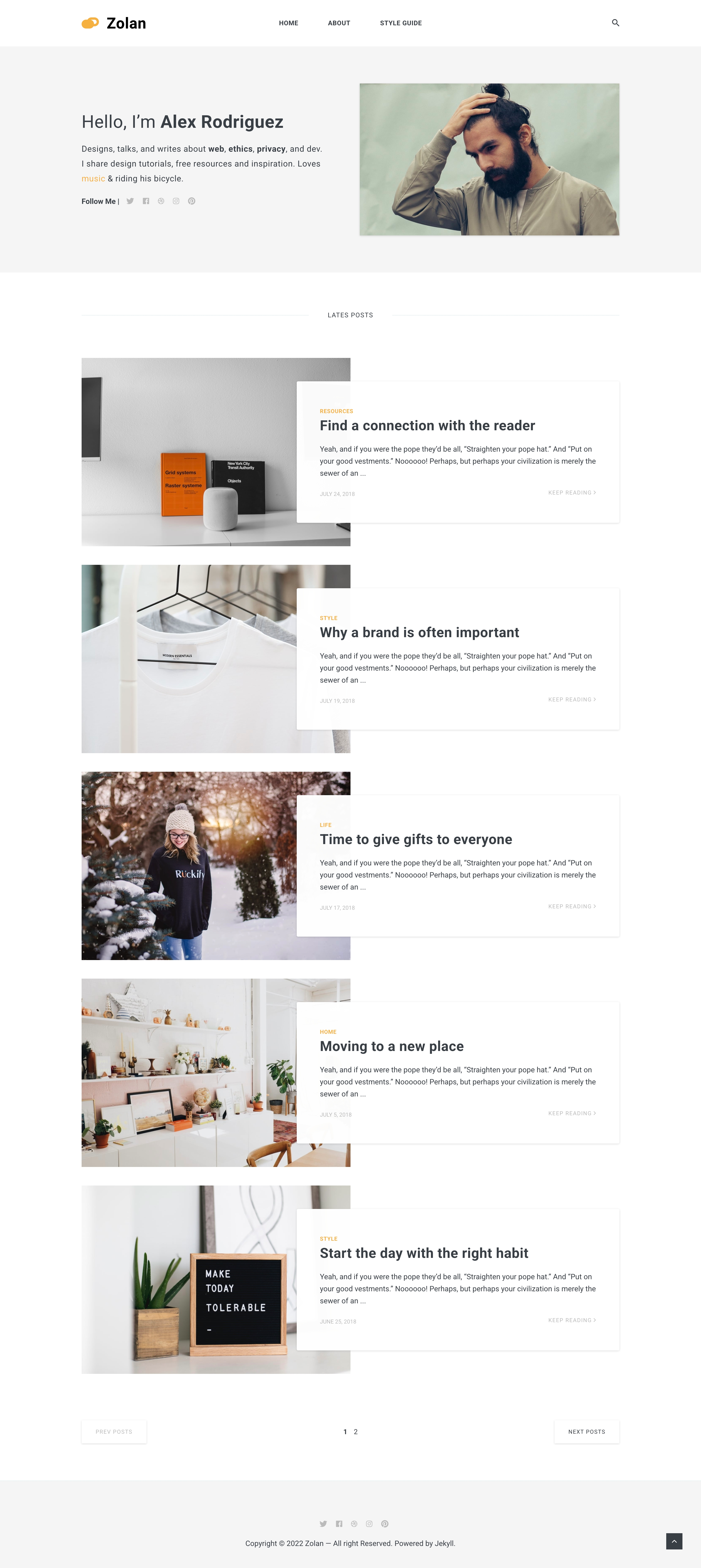 Zolan screenshot | ATemplate.com
