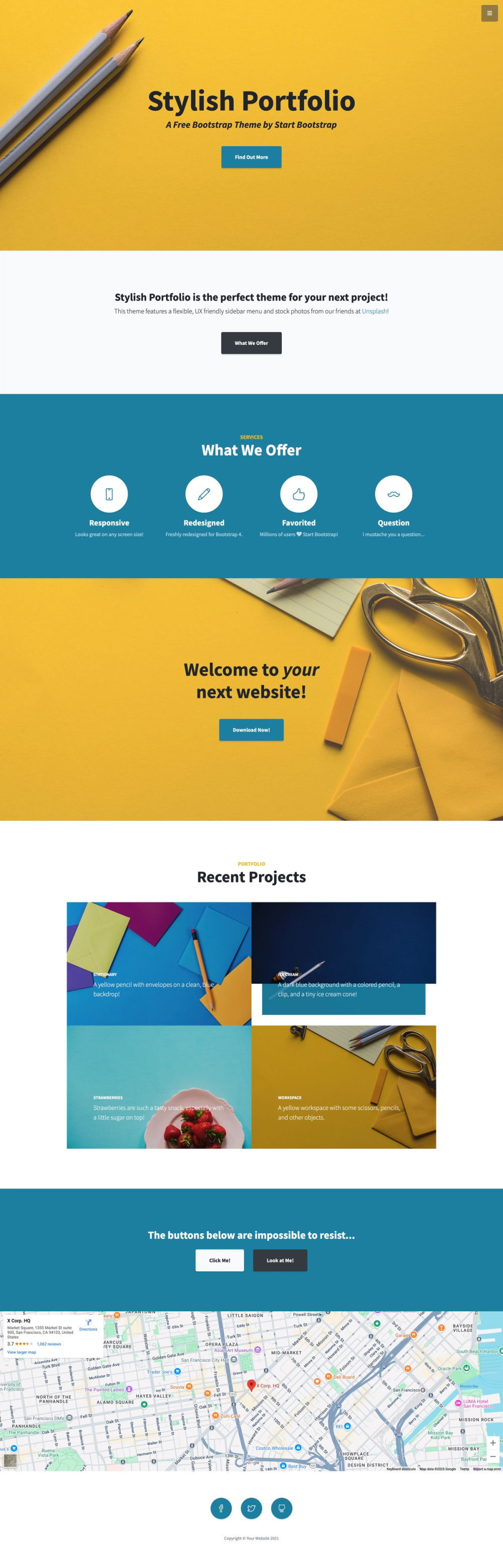 startbootstrap-stylish-portfolio screenshot | ATemplate.com