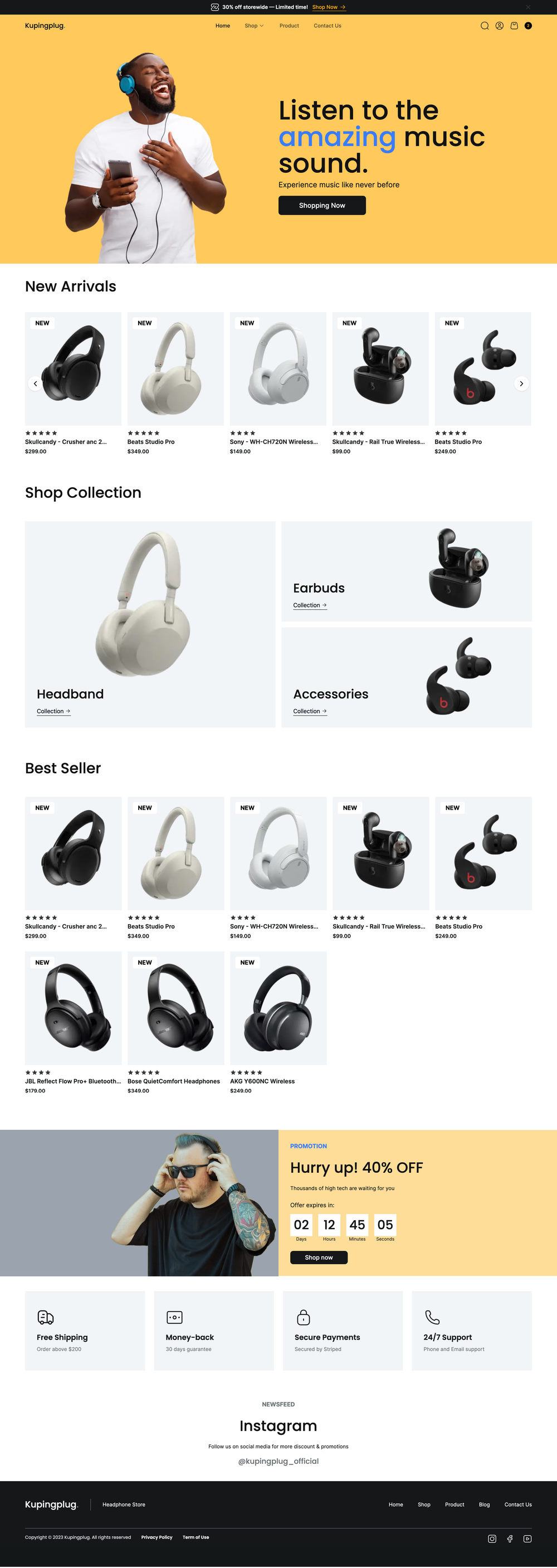 Kupingplug screenshot | ATemplate.com