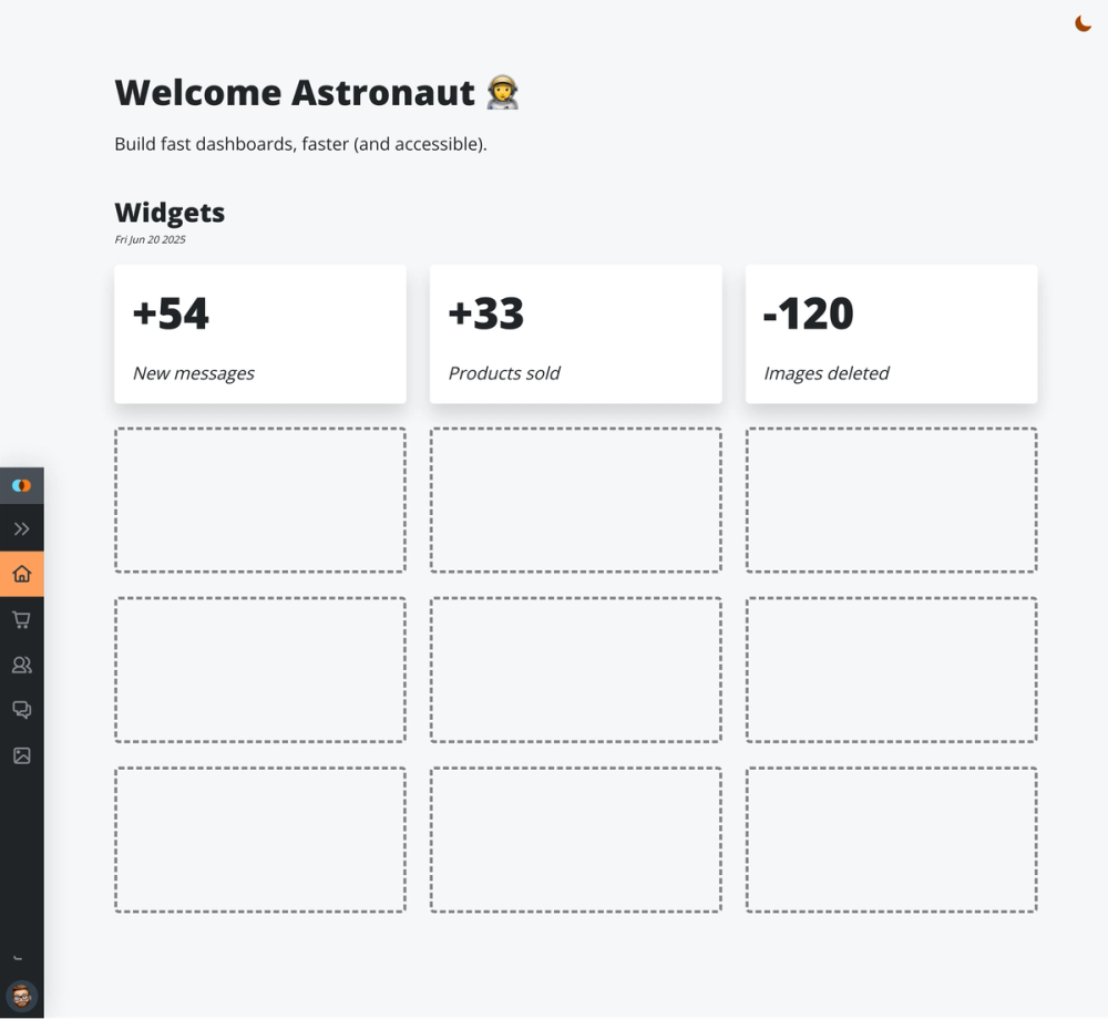 Accessible Astro Dashboard screenshot | ATemplate.com