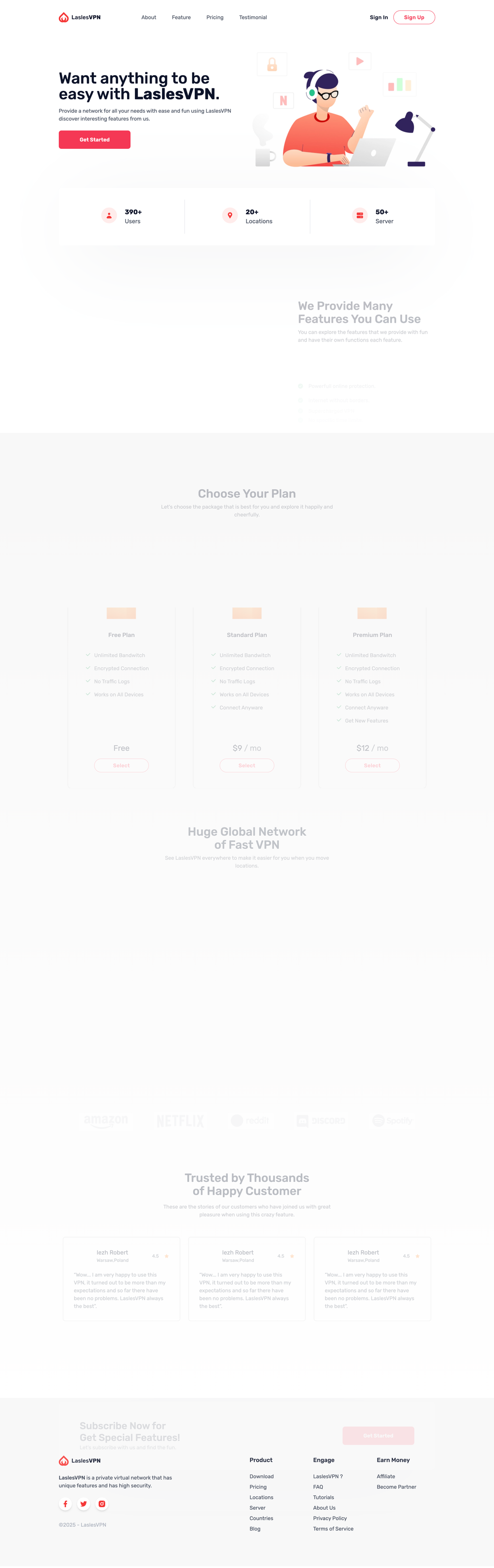 next-landing-vpn screenshot | ATemplate.com