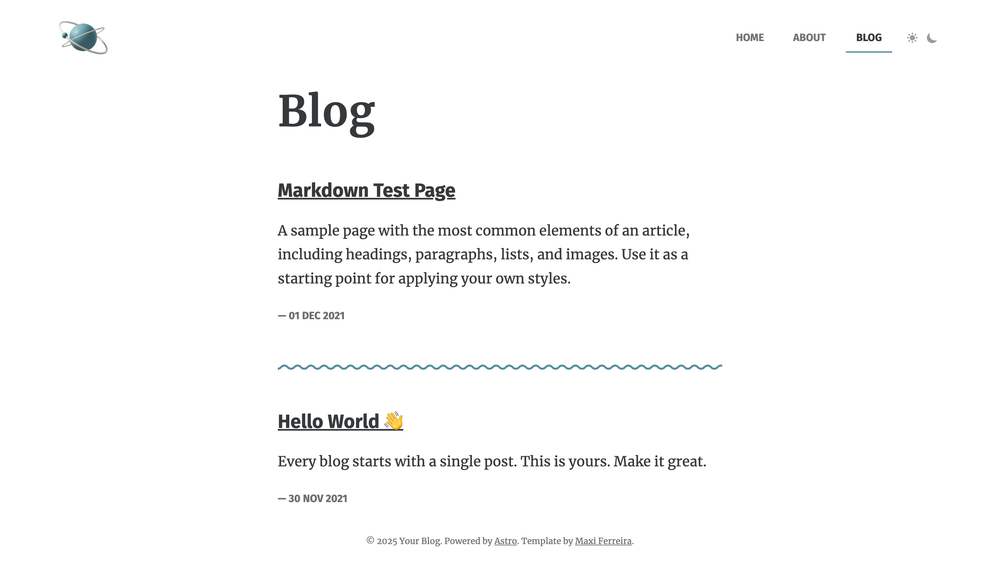 astro-blog-template screenshot | ATemplate.com