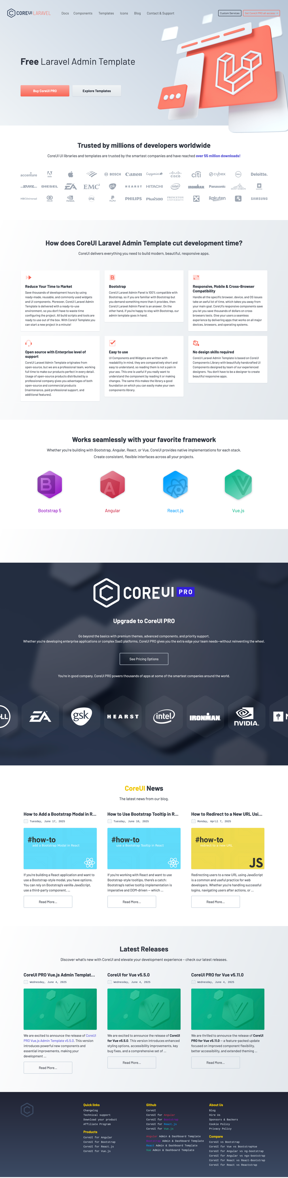 CoreUI Free Laravel Admin screenshot | ATemplate.com
