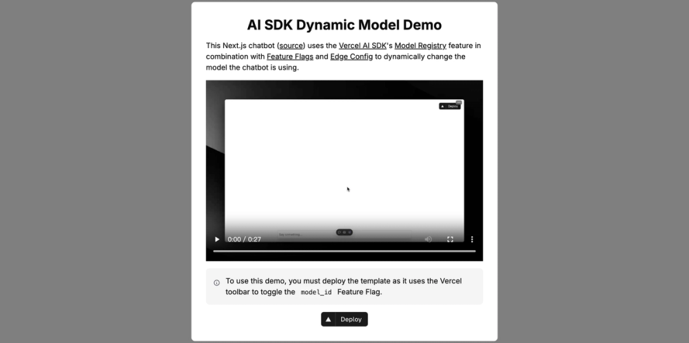 Dynamic Model Usage with AI SDK screenshot | ATemplate.com
