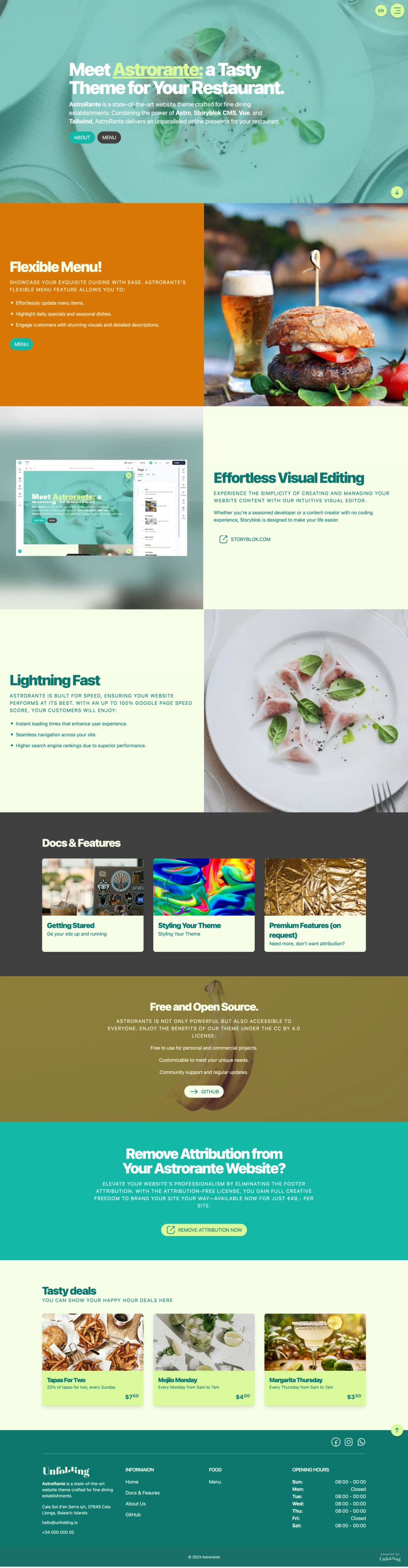 Astrorante screenshot | ATemplate.com