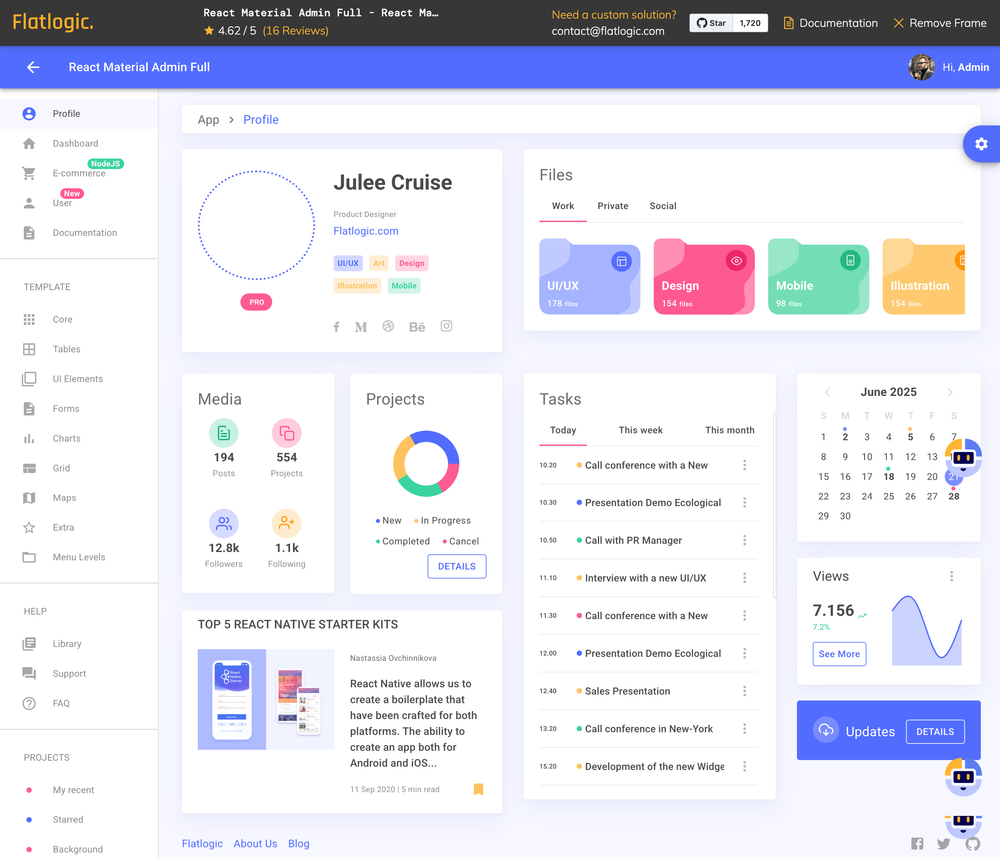 React Material Admin screenshot | ATemplate.com