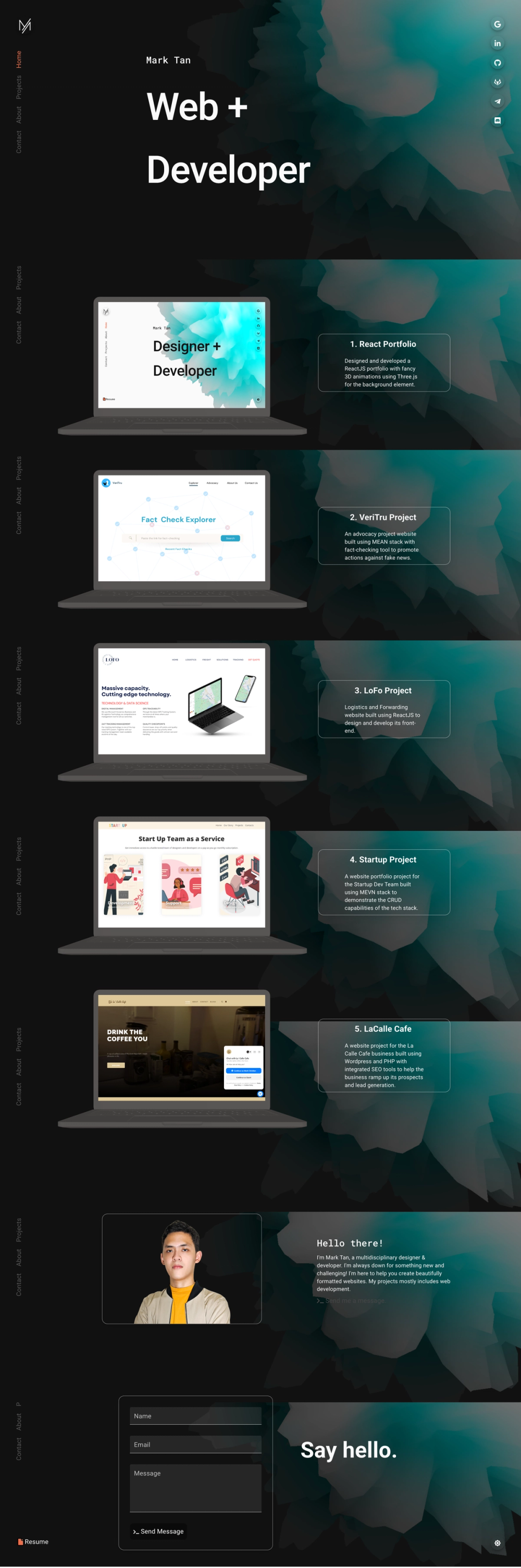 react-portfolio screenshot | ATemplate.com