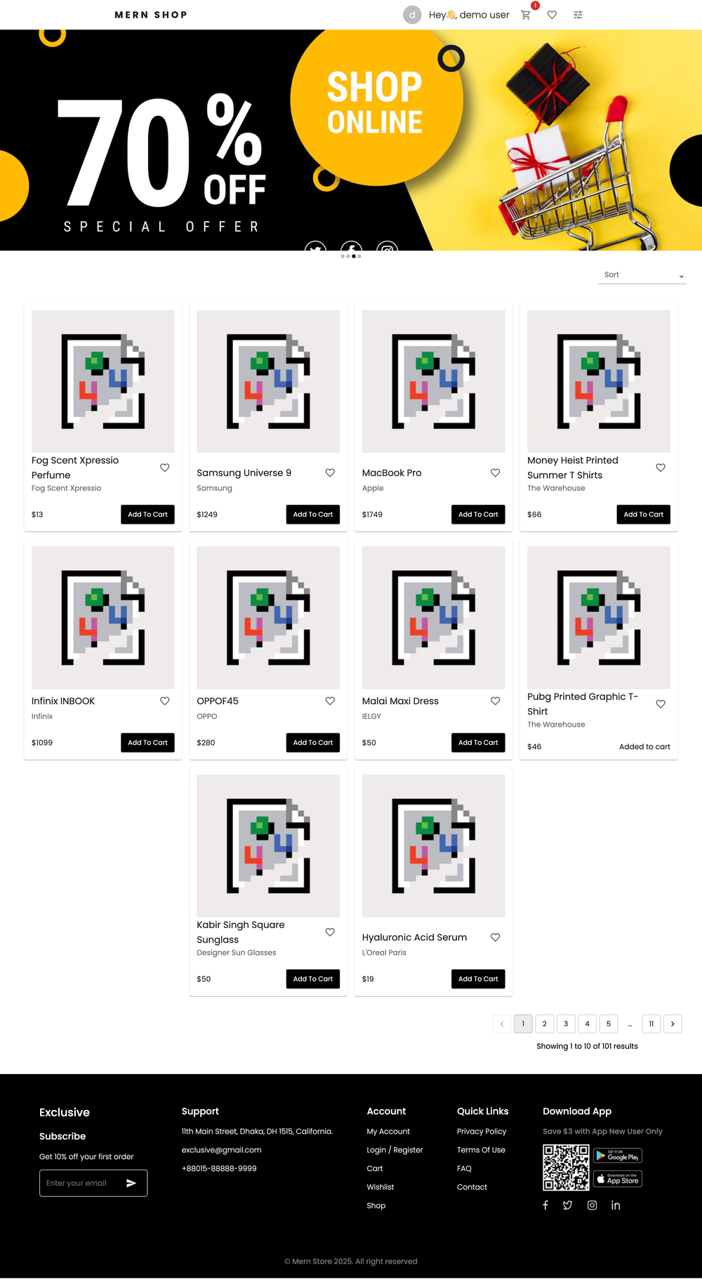MERN Ecommerce screenshot | ATemplate.com