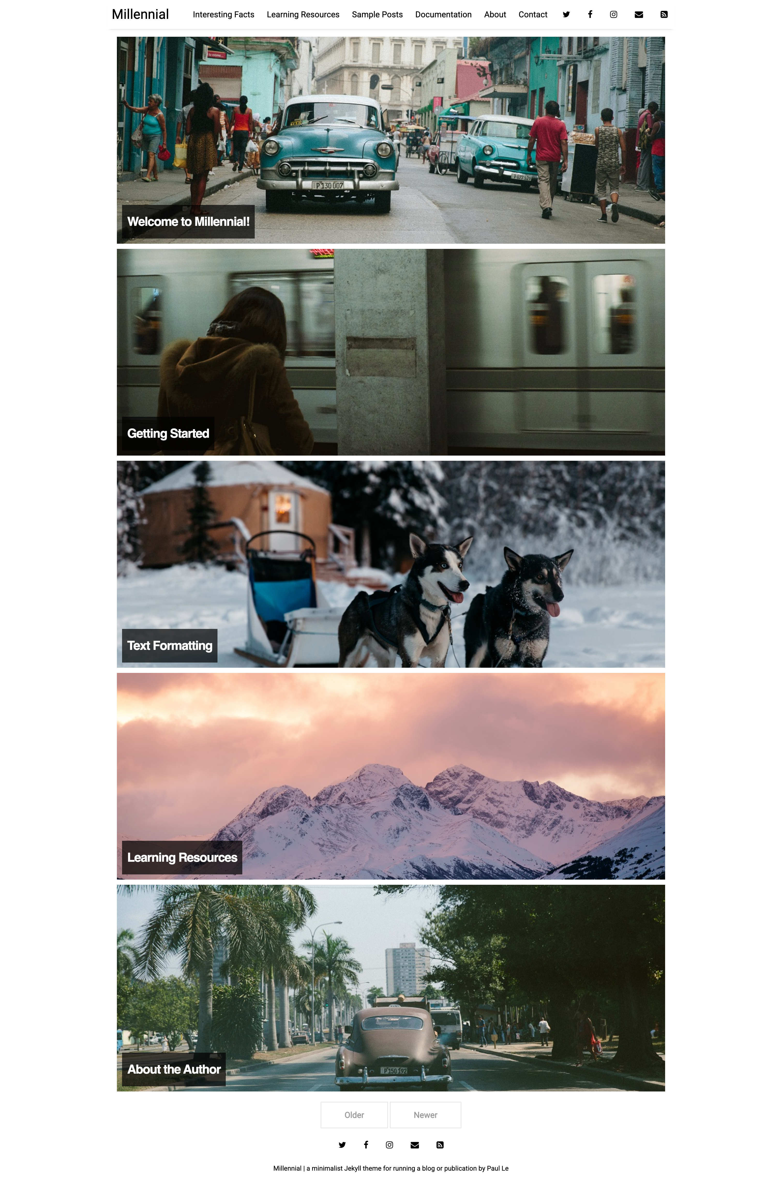 Millennial screenshot | ATemplate.com