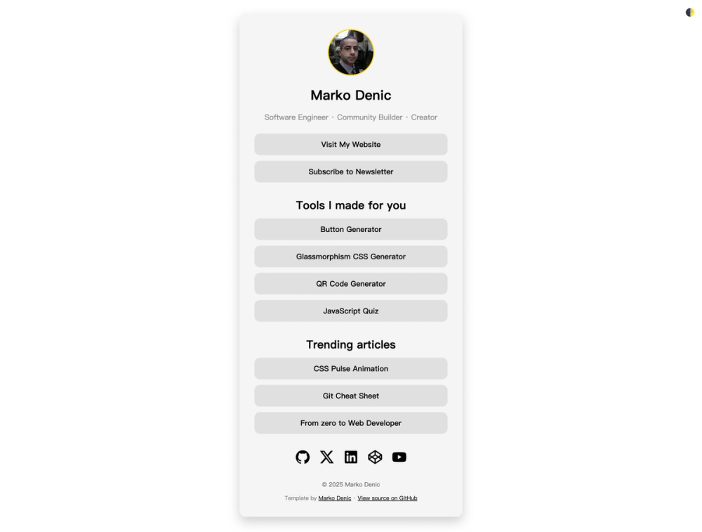 links screenshot | ATemplate.com