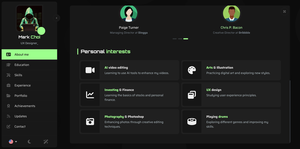 react-portfolio-template screenshot | ATemplate.com