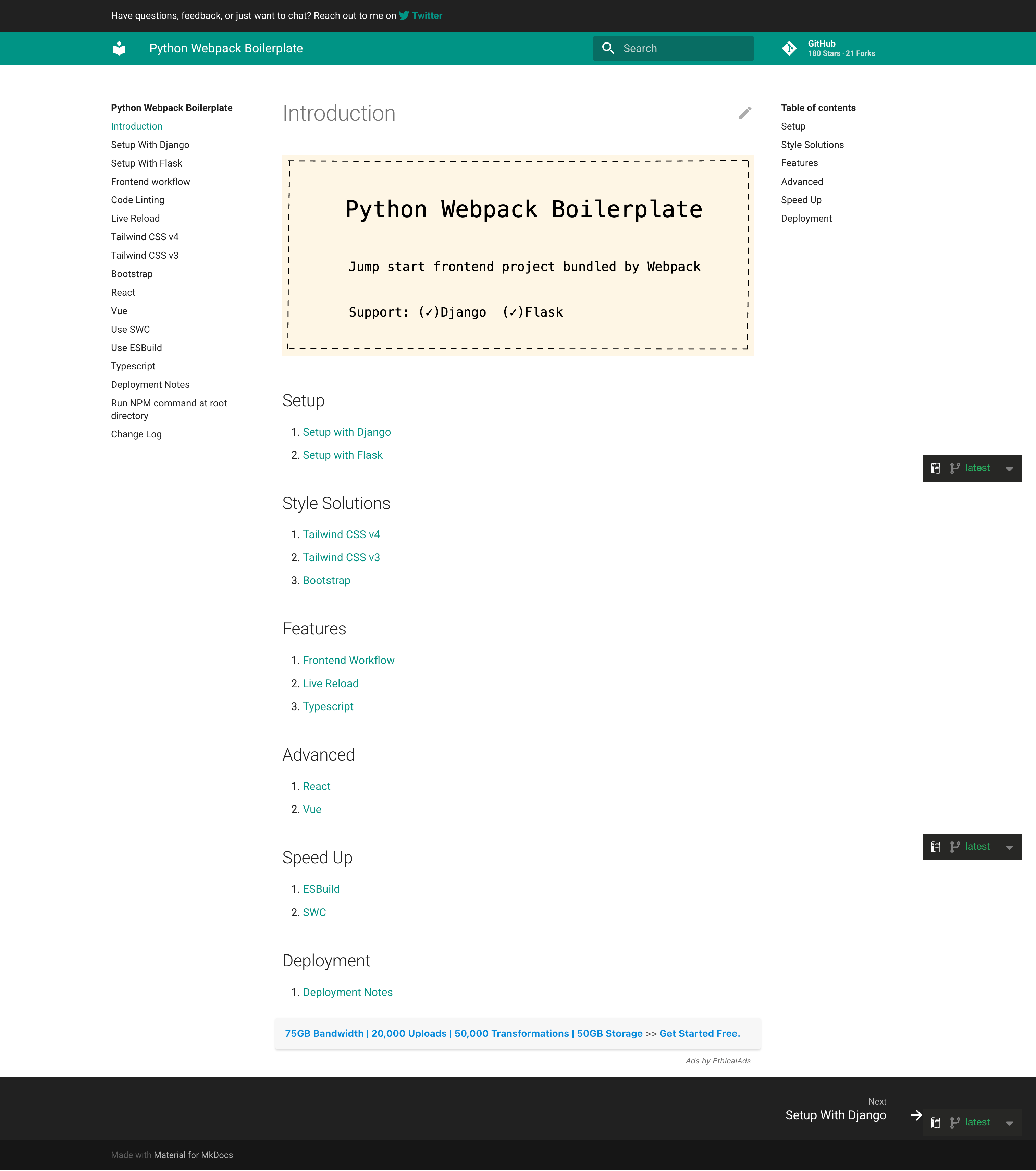 python-webpack-boilerplate  screenshot | ATemplate.com