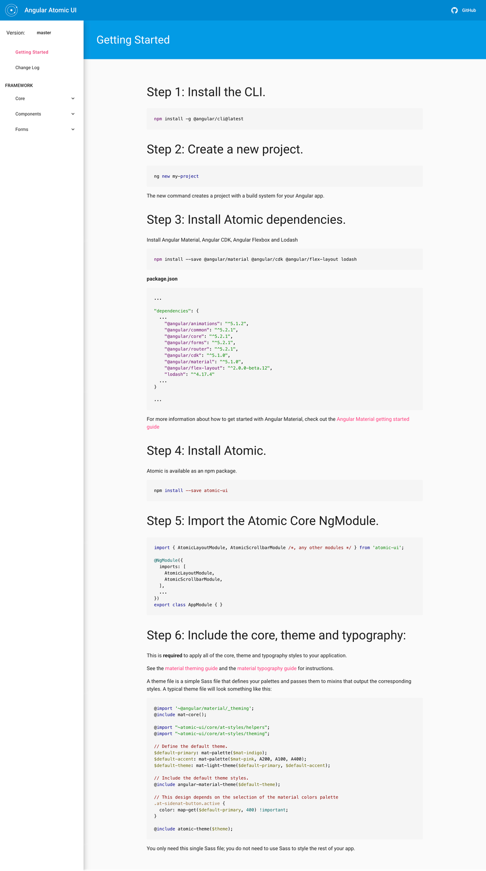 Atomic UI screenshot | ATemplate.com