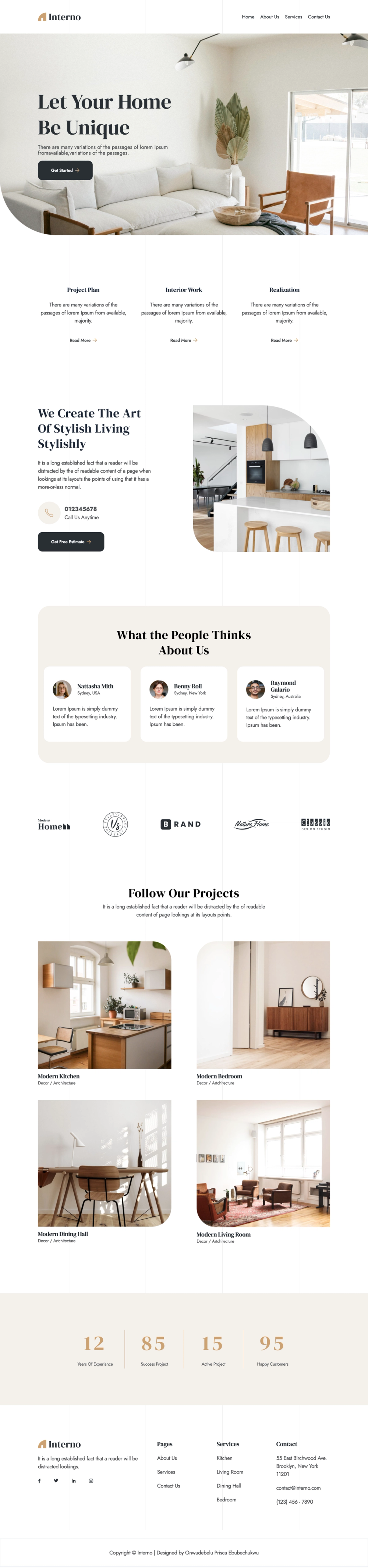 interior-design-website screenshot | ATemplate.com
