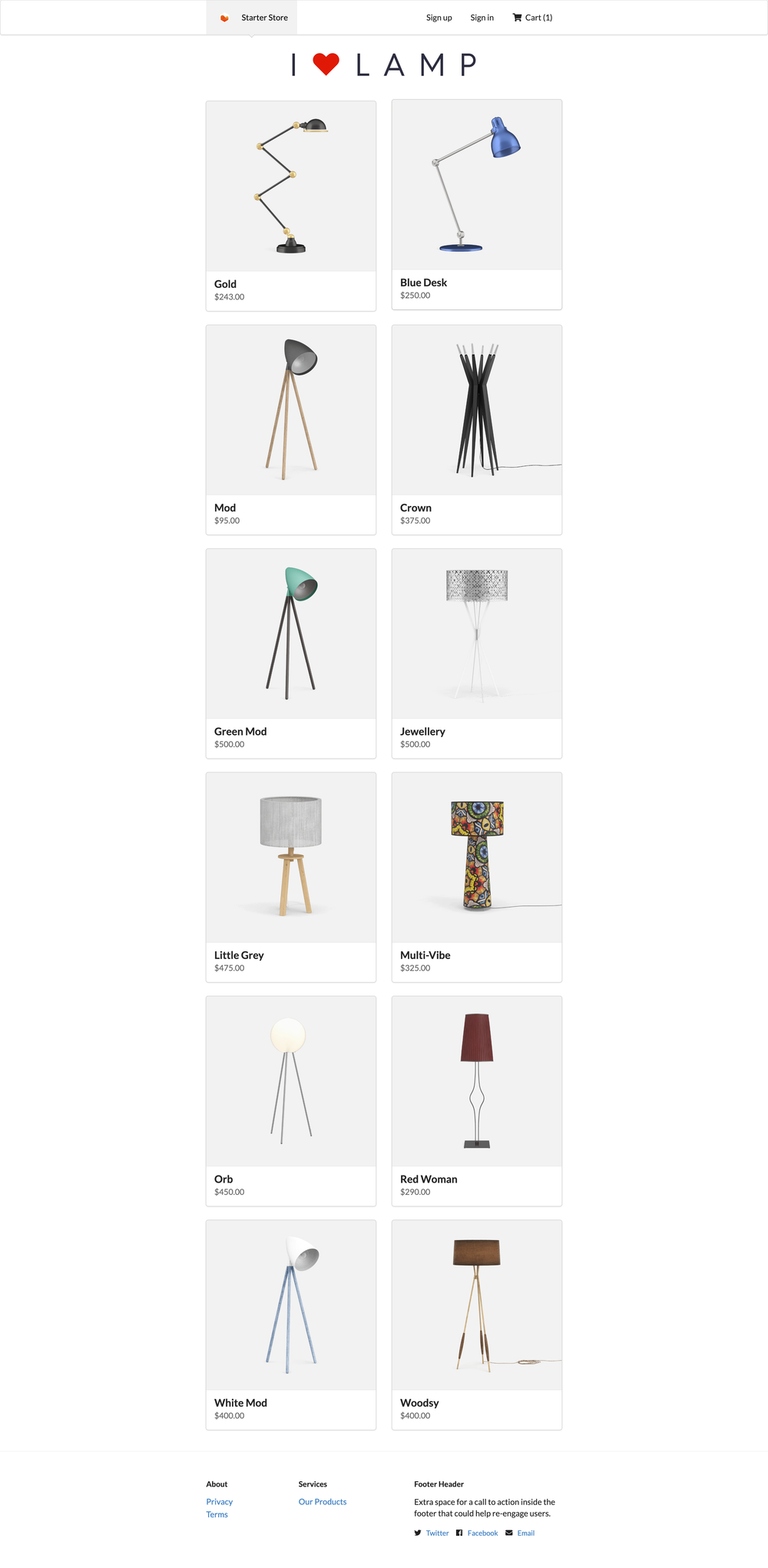 gatsby-starter-ecommerce screenshot | ATemplate.com