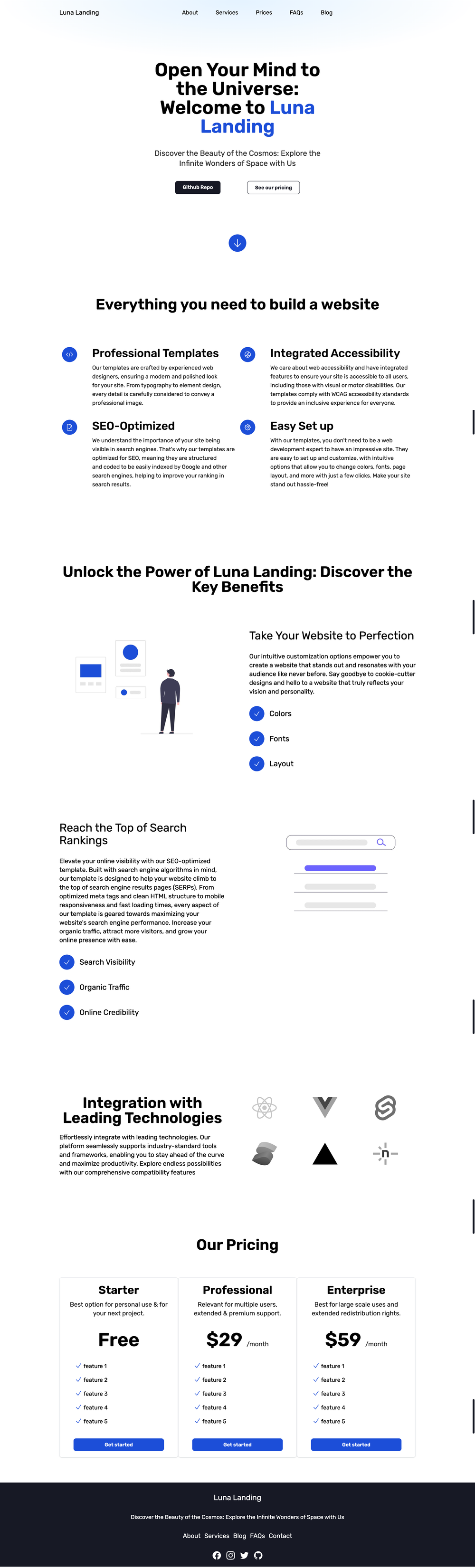 Luna Landing screenshot | ATemplate.com