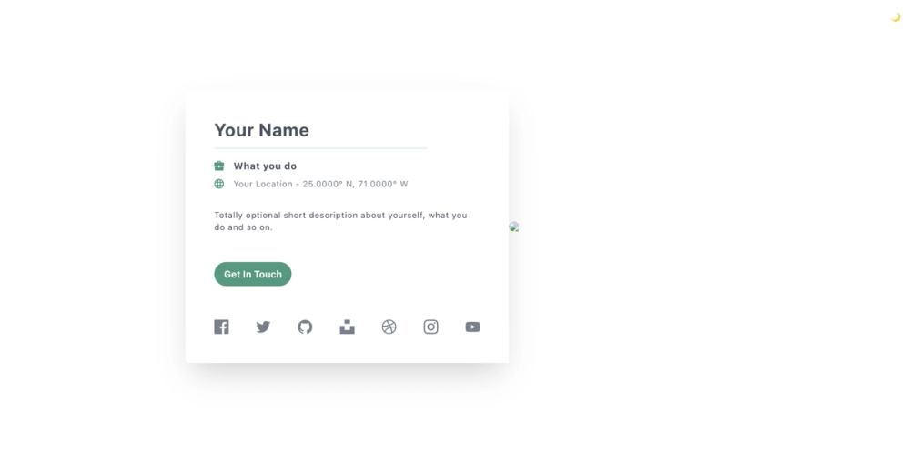 Profile-Card screenshot | ATemplate.com