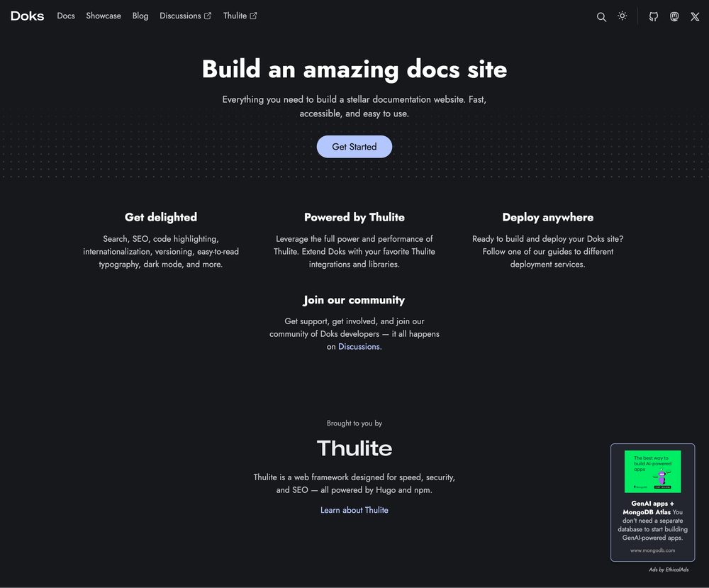 Doks screenshot | ATemplate.com