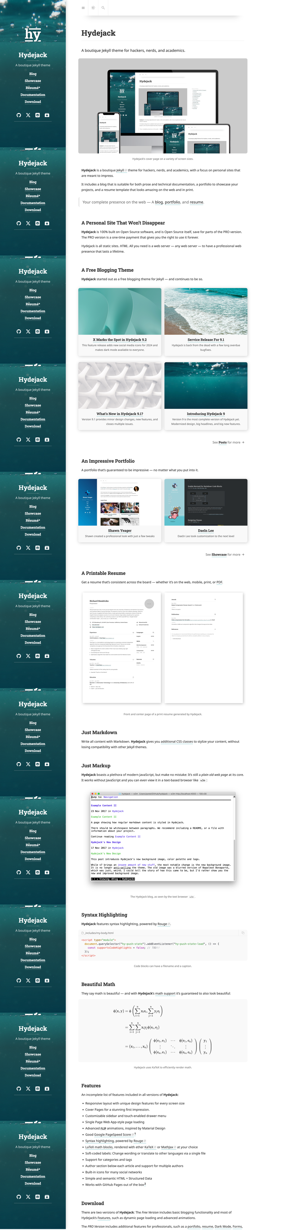 Hydejack screenshot | ATemplate.com