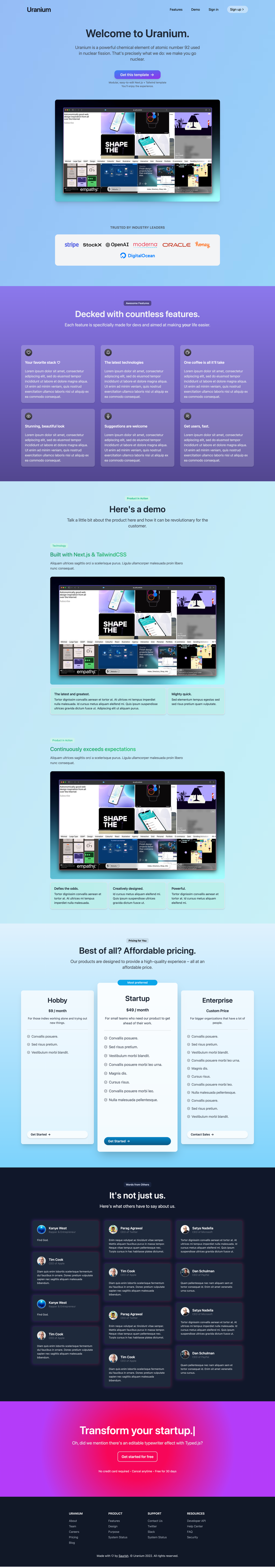 Uranium screenshot | ATemplate.com