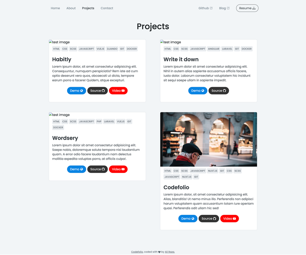 Codefolio screenshot | ATemplate.com