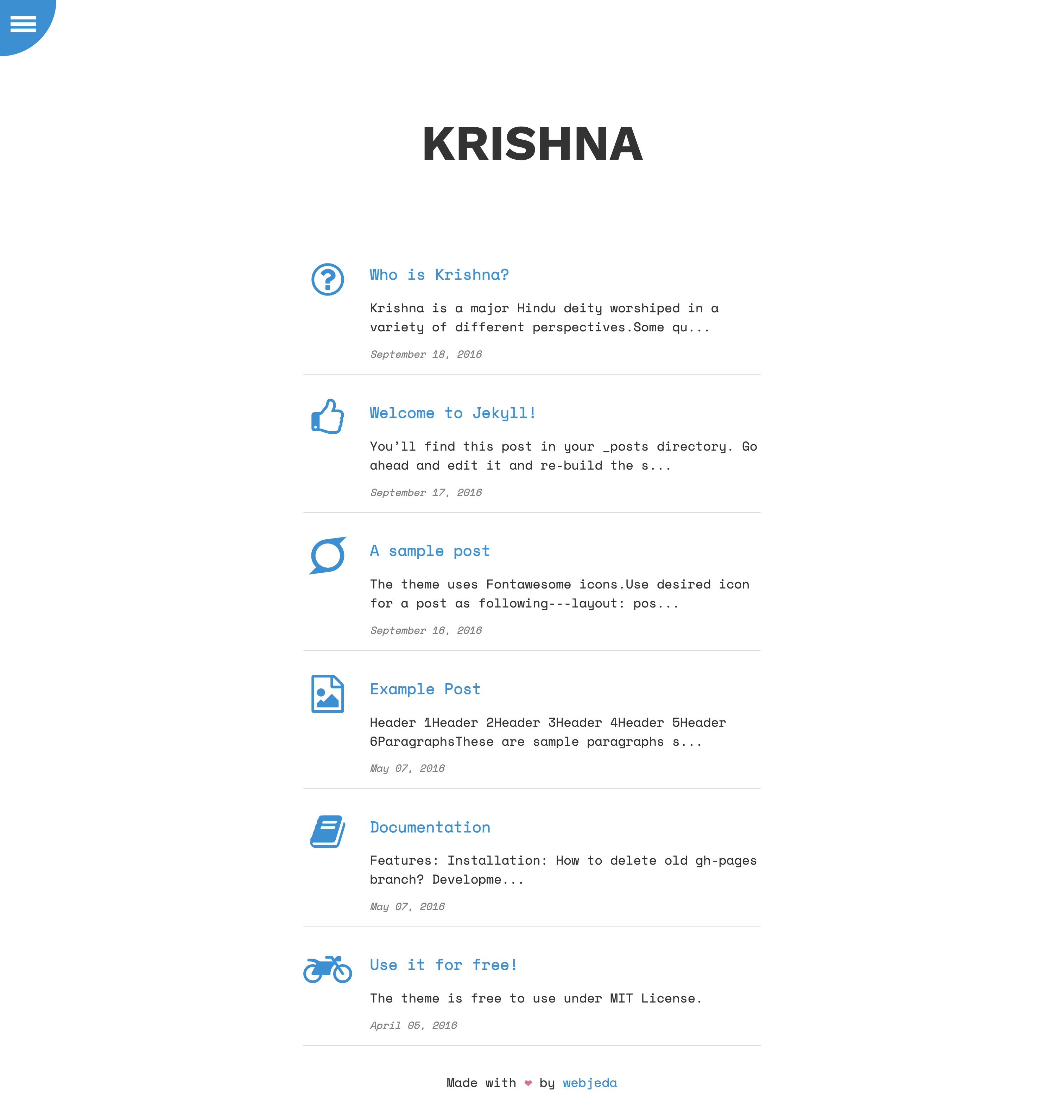krishna screenshot | ATemplate.com