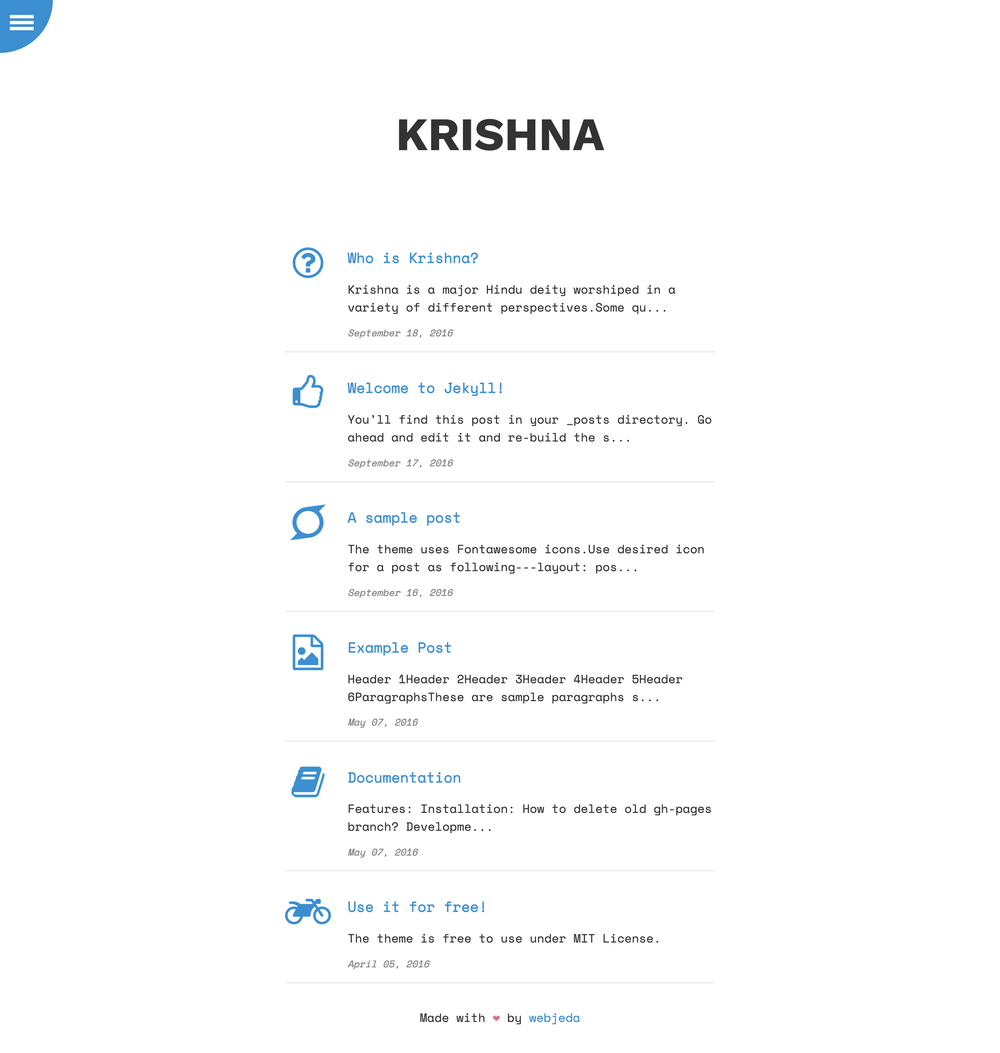 krishna screenshot | ATemplate.com
