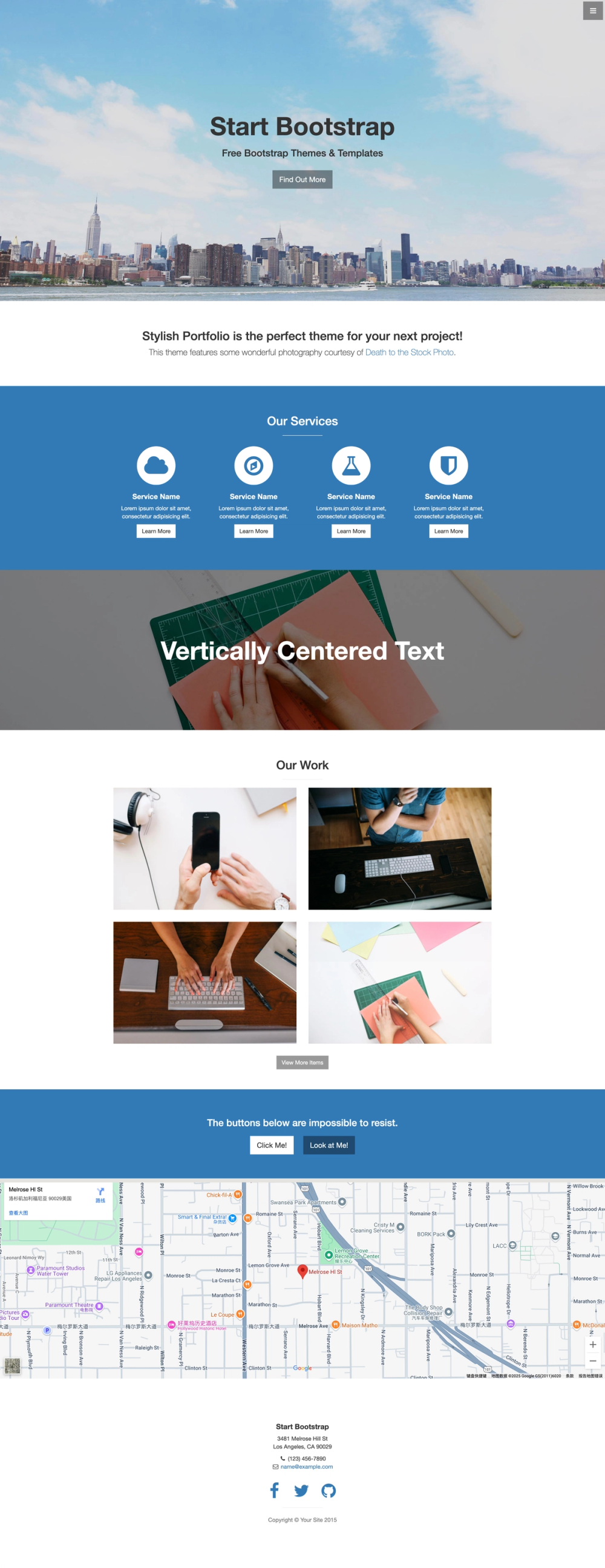 stylish-portfolio-jekyll screenshot | ATemplate.com