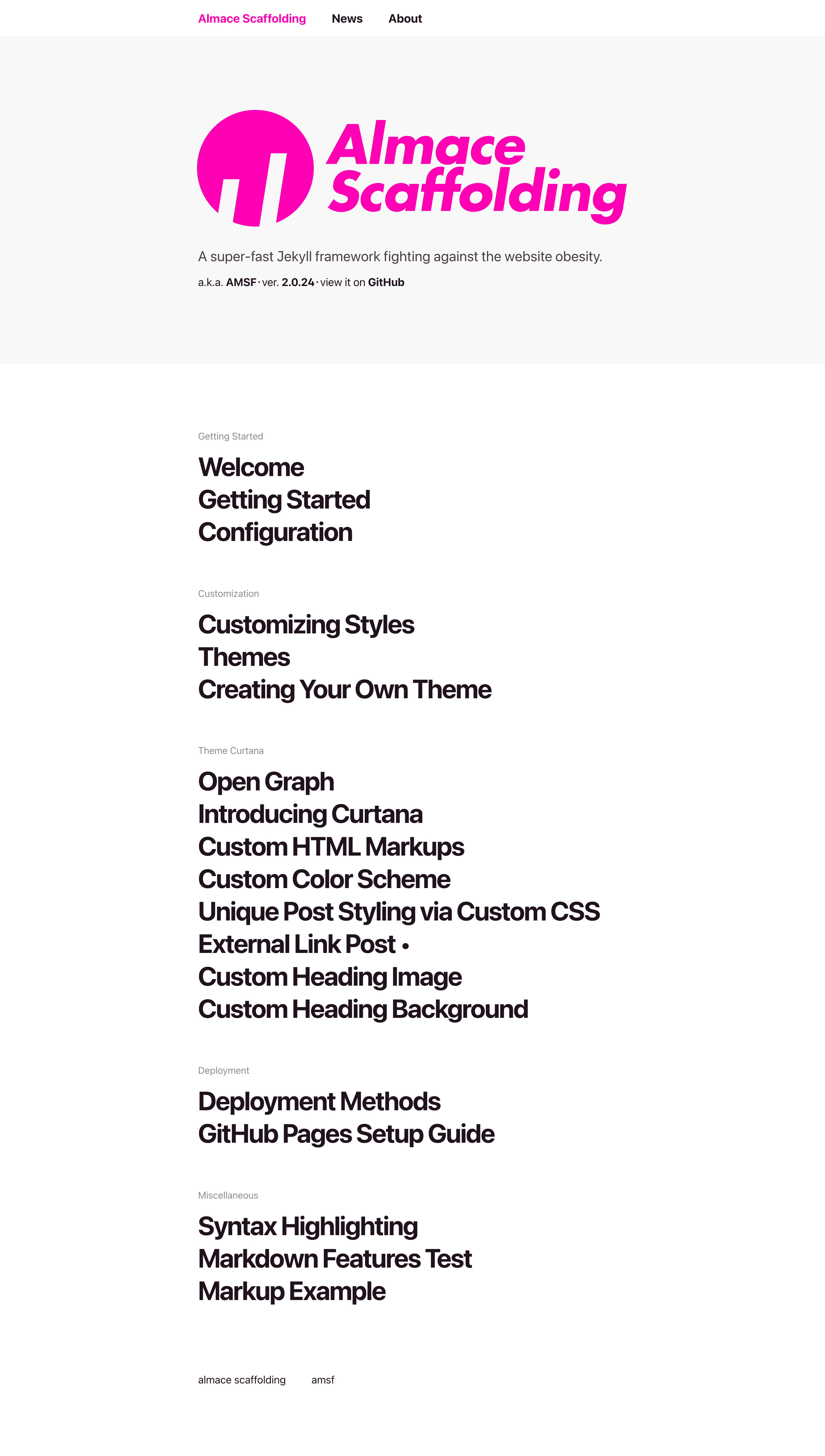 Almace Scaffolding screenshot | ATemplate.com