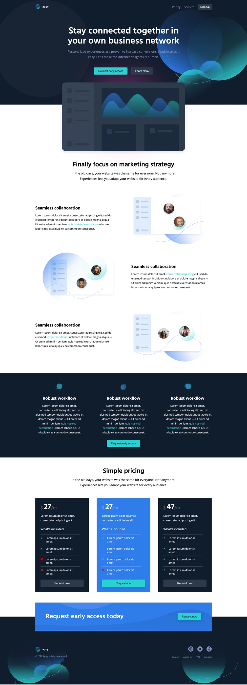 html-sass-landing-template screenshot | ATemplate.com