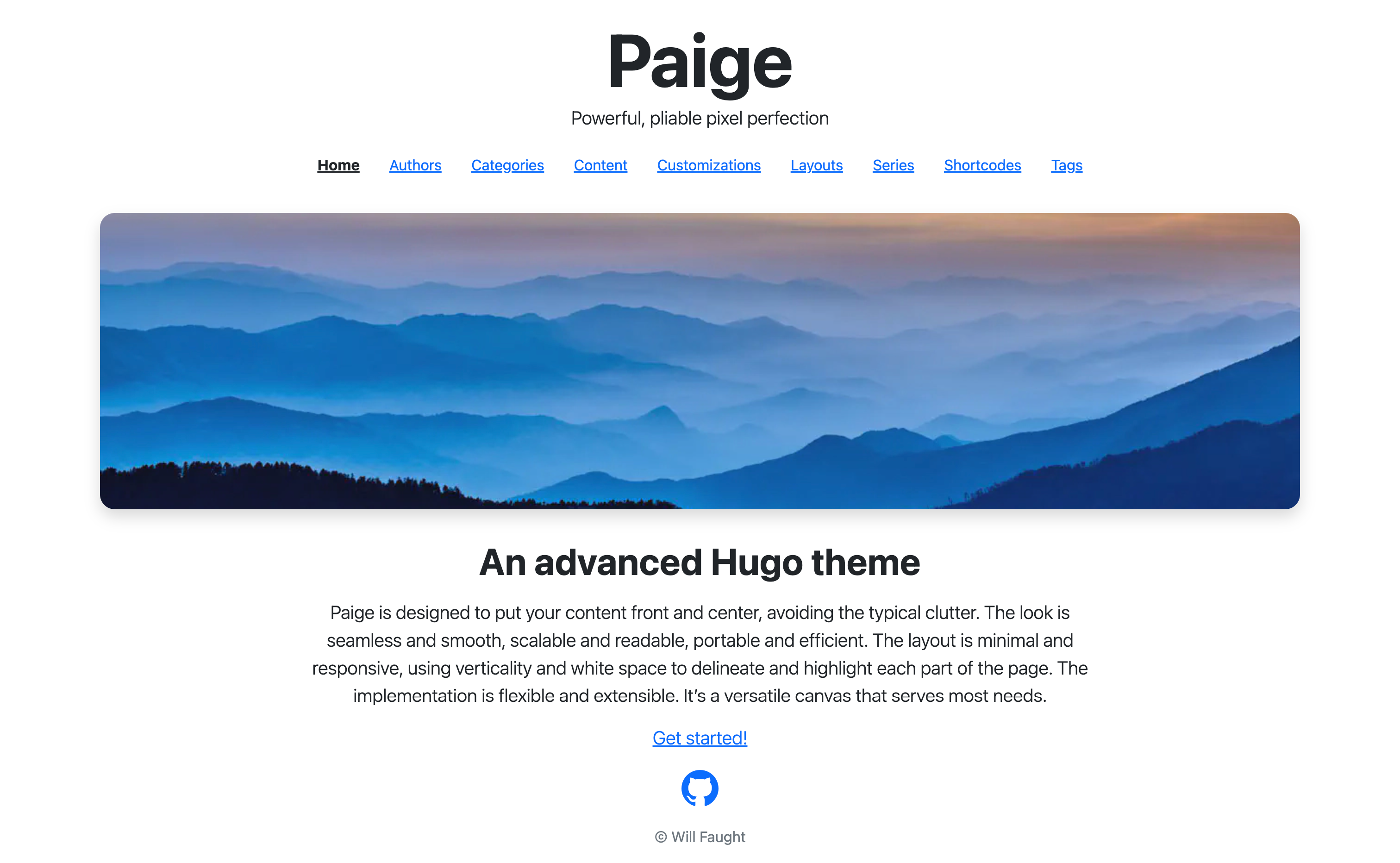 Paige screenshot | ATemplate.com