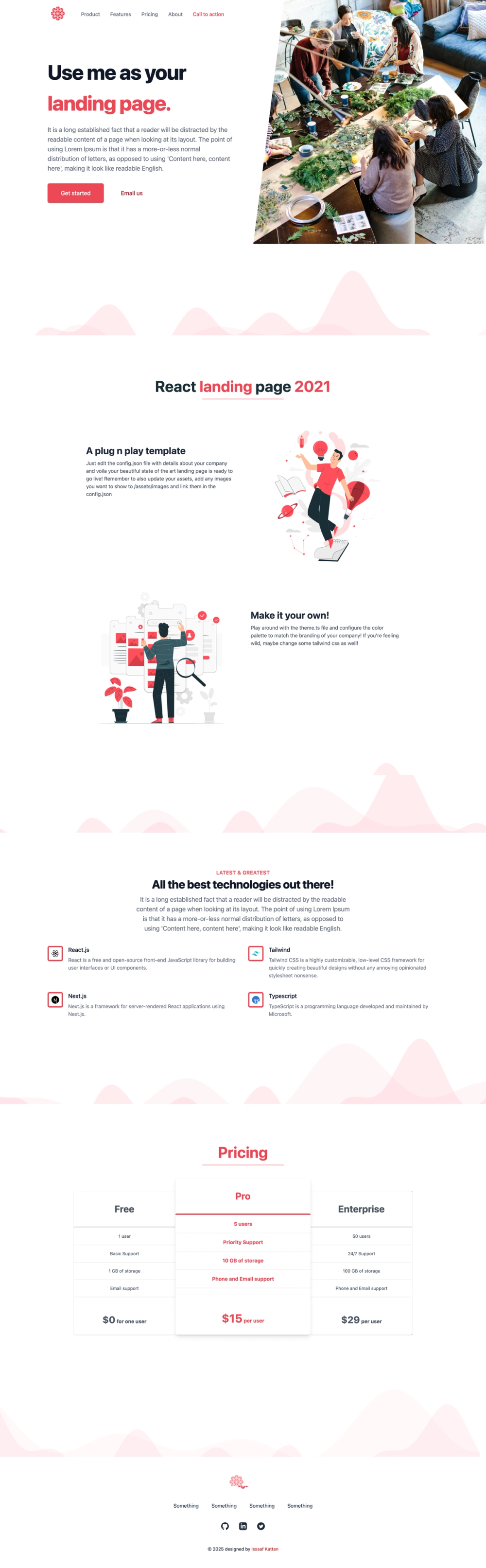 react-landing-page-template-2021 screenshot | ATemplate.com