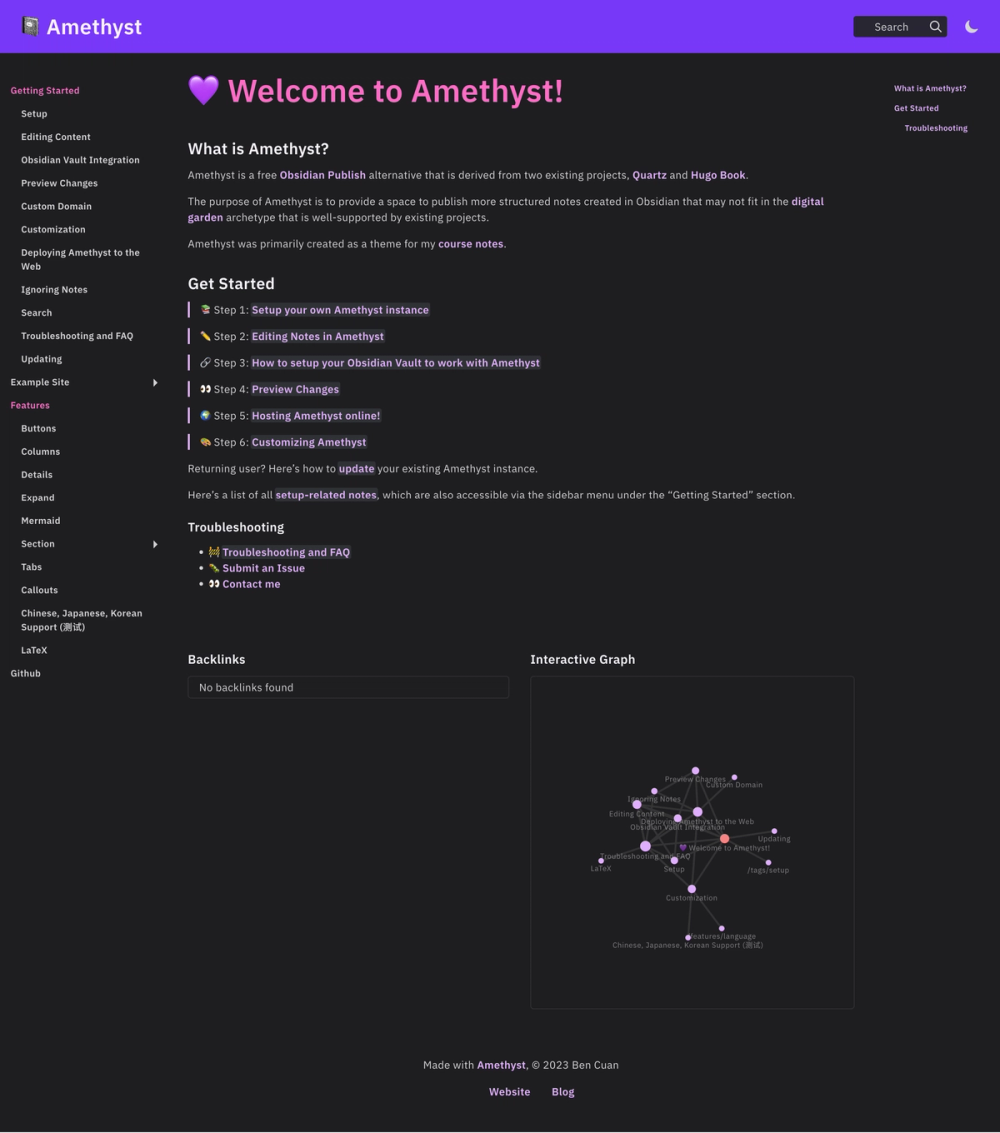 Amethyst screenshot | ATemplate.com