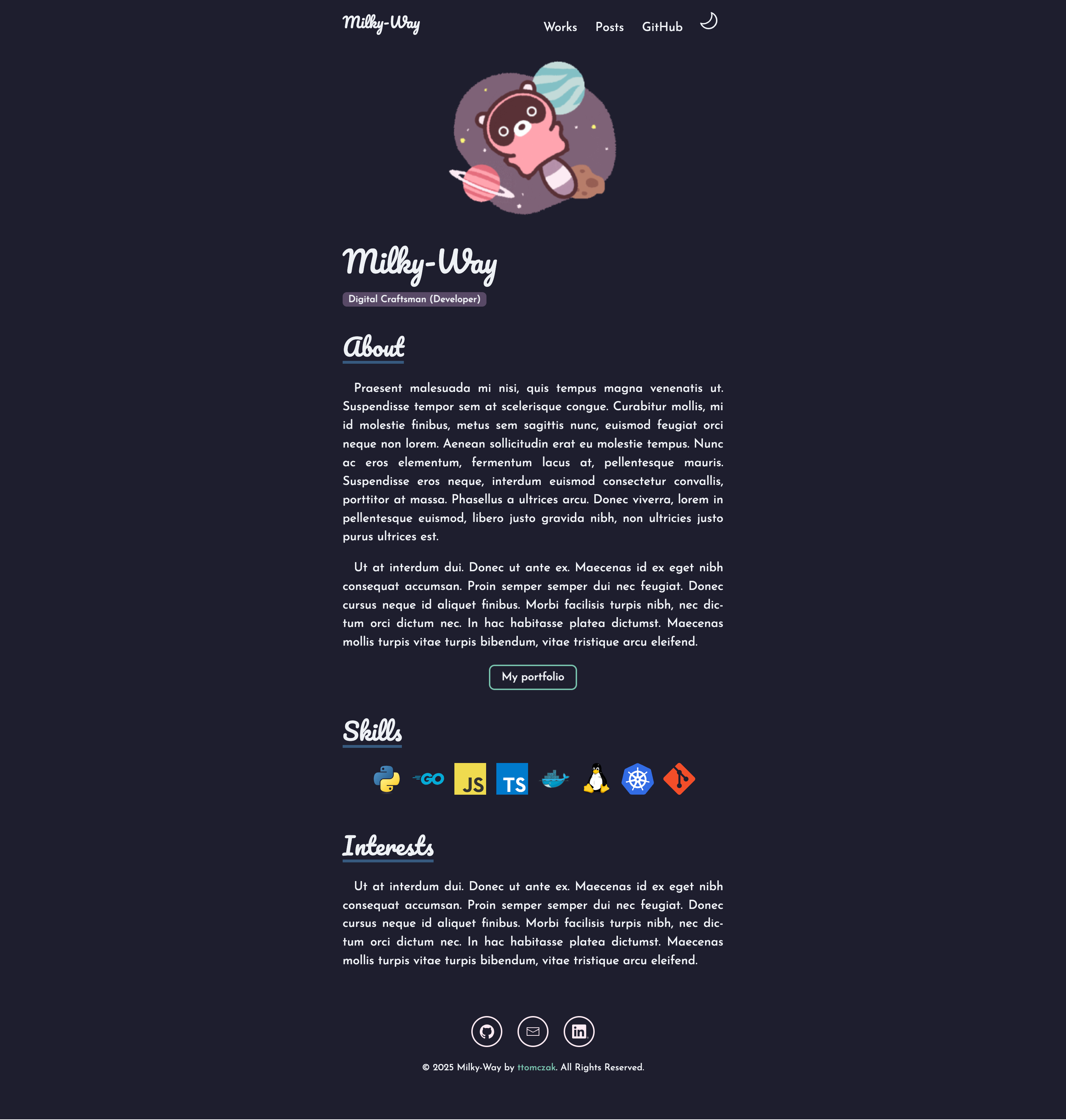 Milky-Way screenshot | ATemplate.com