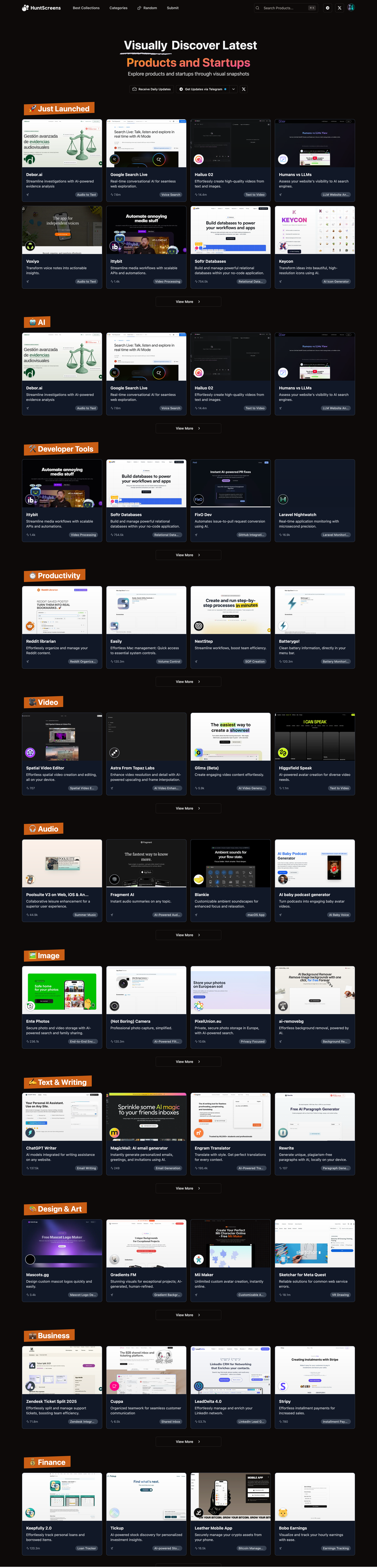 HuntScreens screenshot | ATemplate.com