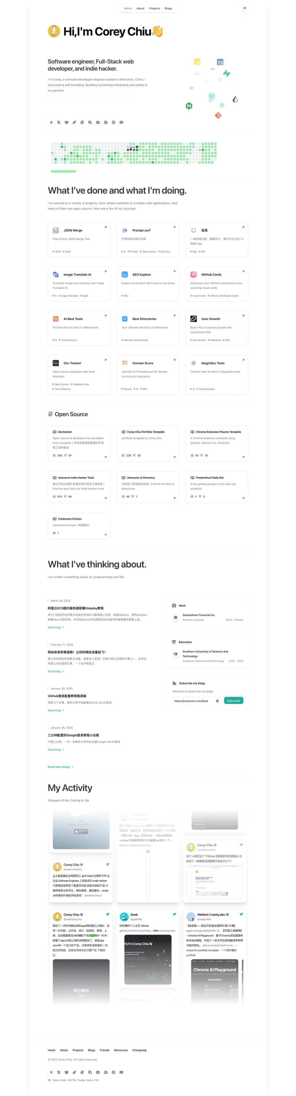 coreychiu-portfolio-template screenshot | ATemplate.com