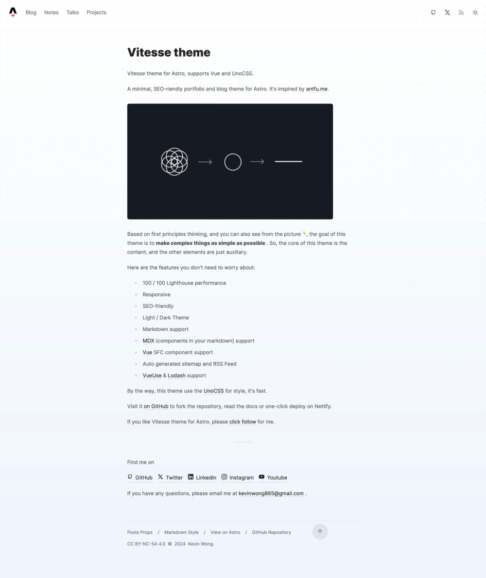 astro-theme-vitesse screenshot | ATemplate.com